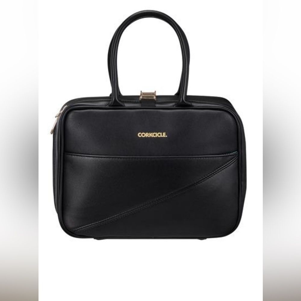 Corkcicle Black Leather Lunch Handbag